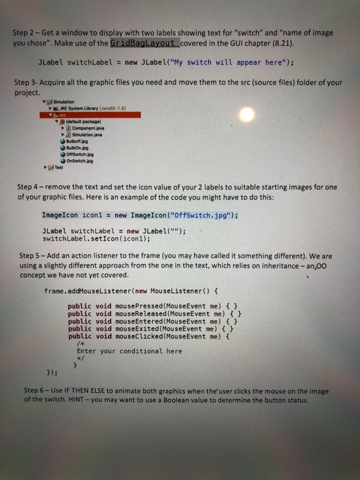 will now create a program containing a graphical interaction of the kind