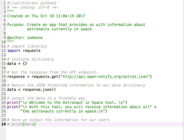 Please finish the python code. use as much comments as possible. i