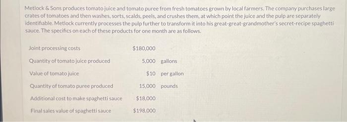  Using the NRV method for allocating joint costs, specify how much