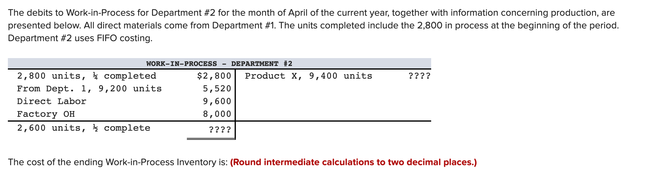 Started in production during November Work in process, November 30th 16,200 100,400