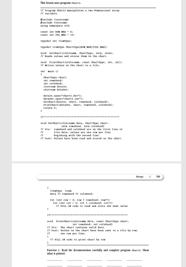 Readdat Program ReadData manipulates a two-dimensional table. #include #include #include using namespace