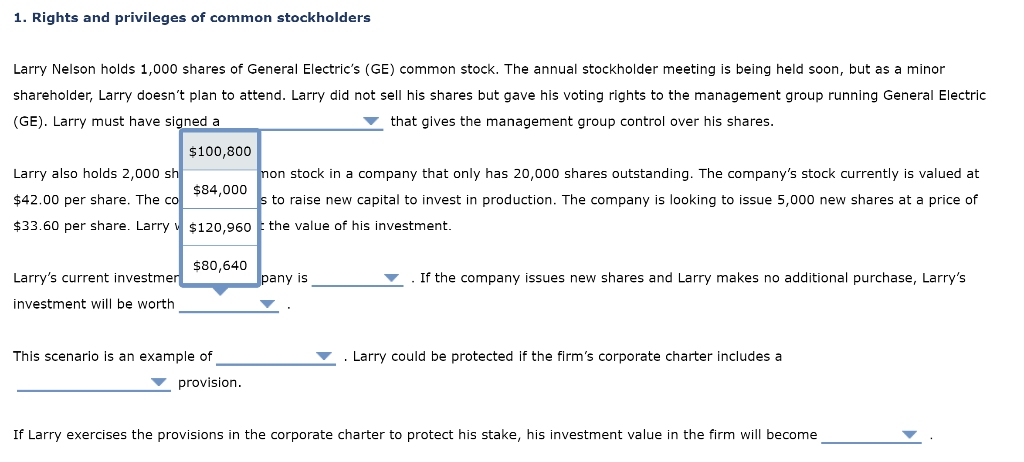 stockholder meeting is being held soon, but as a minor shareholder, Larry