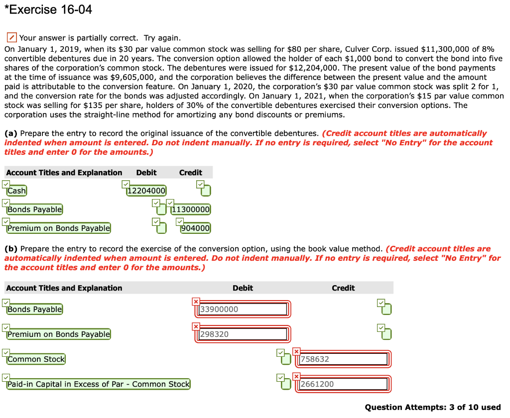  *Exercise 16-04 Your answer is partially correct. Try again. On January