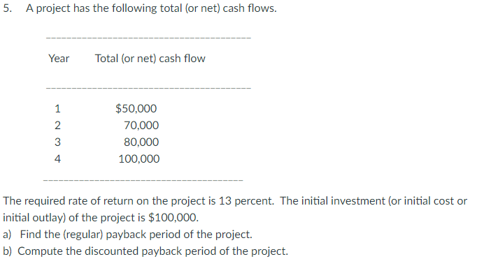  Please help, will thumbs up. 5. A project has the following