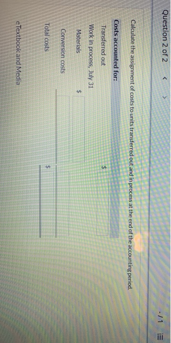 at the beginning of the production process and conversion costs are incurred