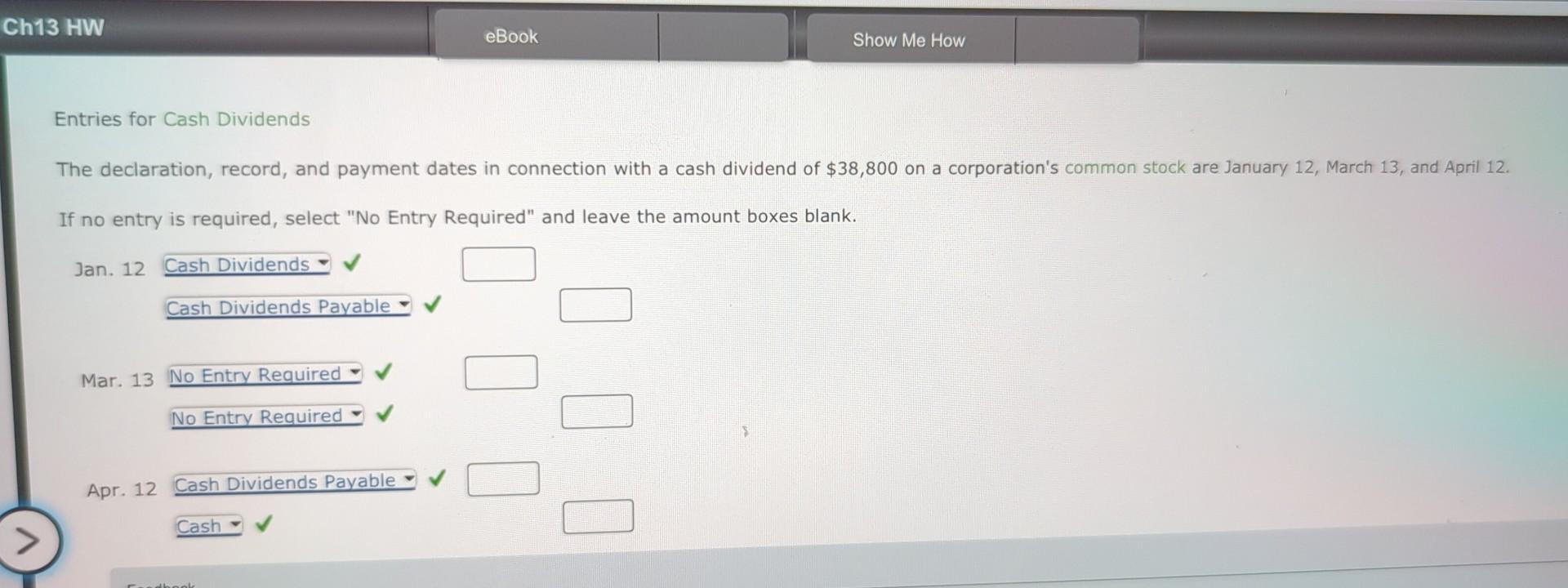 question 1 question 2 The declaration, record, and payment dates in