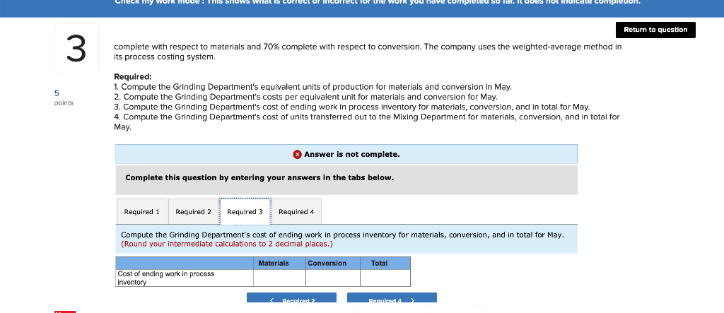 compound that goes through three processing departments-Grind and Cooking. All raw materials