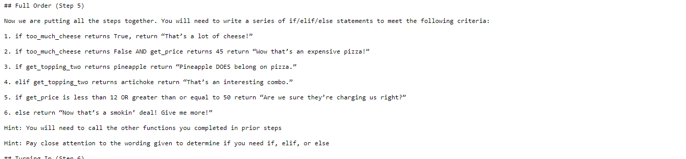 Find the get_topping_one function in zyBooks. This has already been completed for