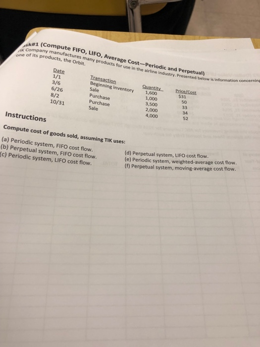 please answer. Will rate k#1 (Compute FIFO, LIFO, Average Cost-Periodic and Perpetual)