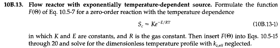  13. Flow reactor with exponentially temperature-dependent source. Formulate the function F()