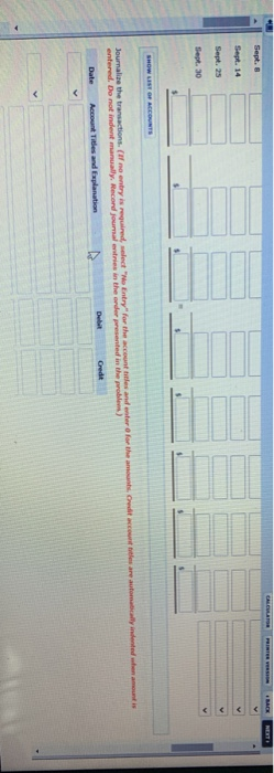 first month in business are presented below. Sept. 1 Issued common stock