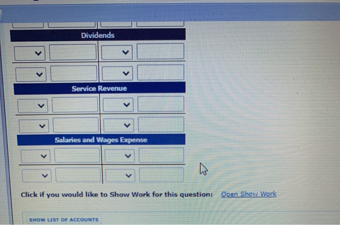 cash on balance owed for equipment 30 Paid $510 cash dividend. Complete