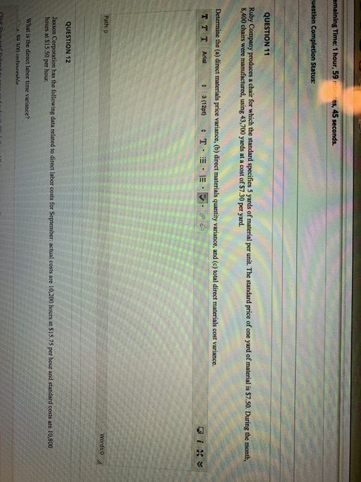  only #11, please show work emaining Time: 1 hour, 59 minutes,