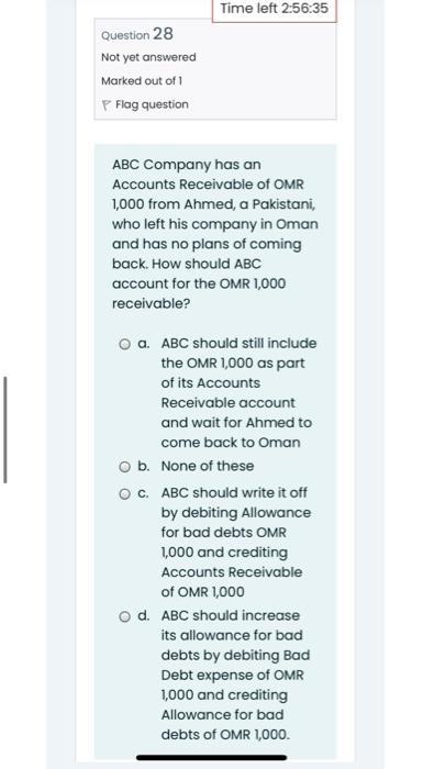 question number and answer code. intermediate Accounting1 Question 26 Not yet answered