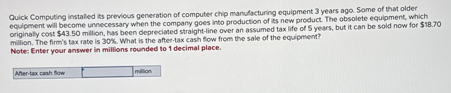  Quick Computing installed its previous generation of computer chip manufacturing equipment