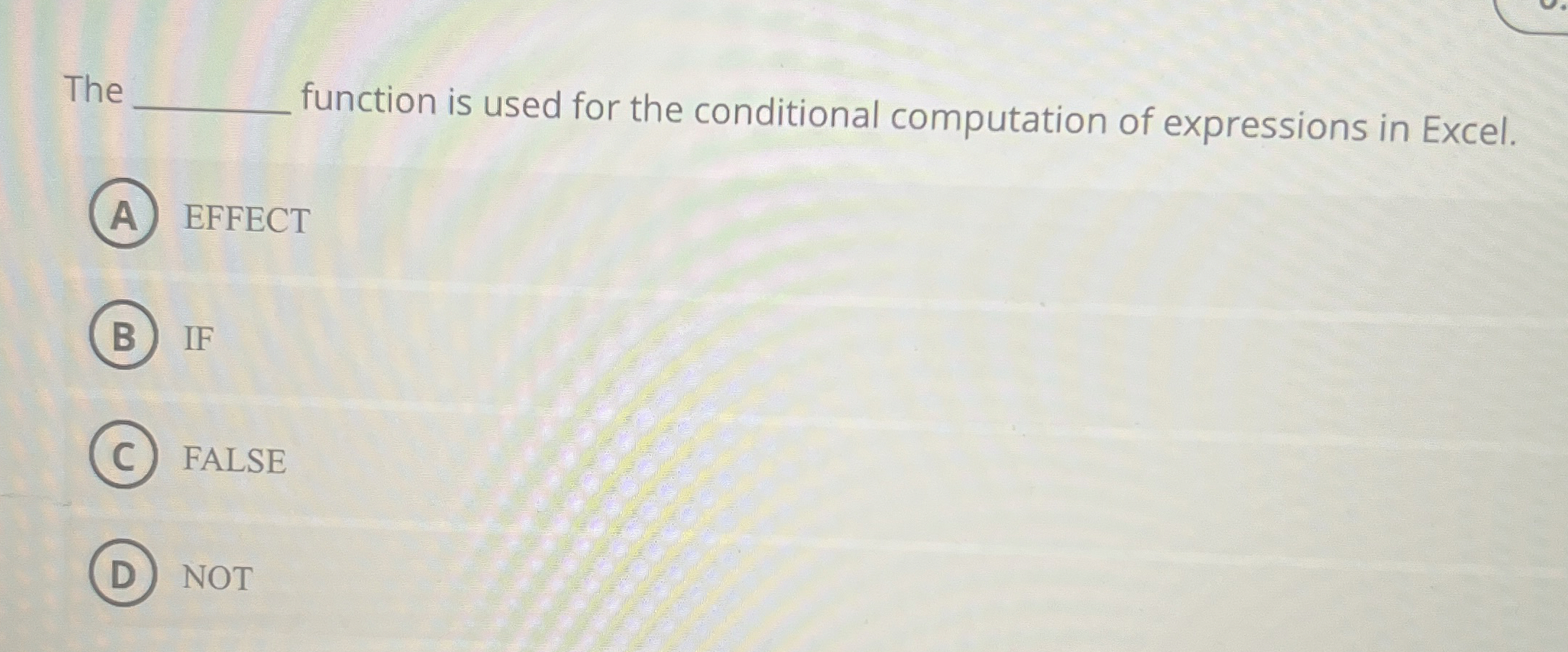  The function is used for the conditional computation of expressions in