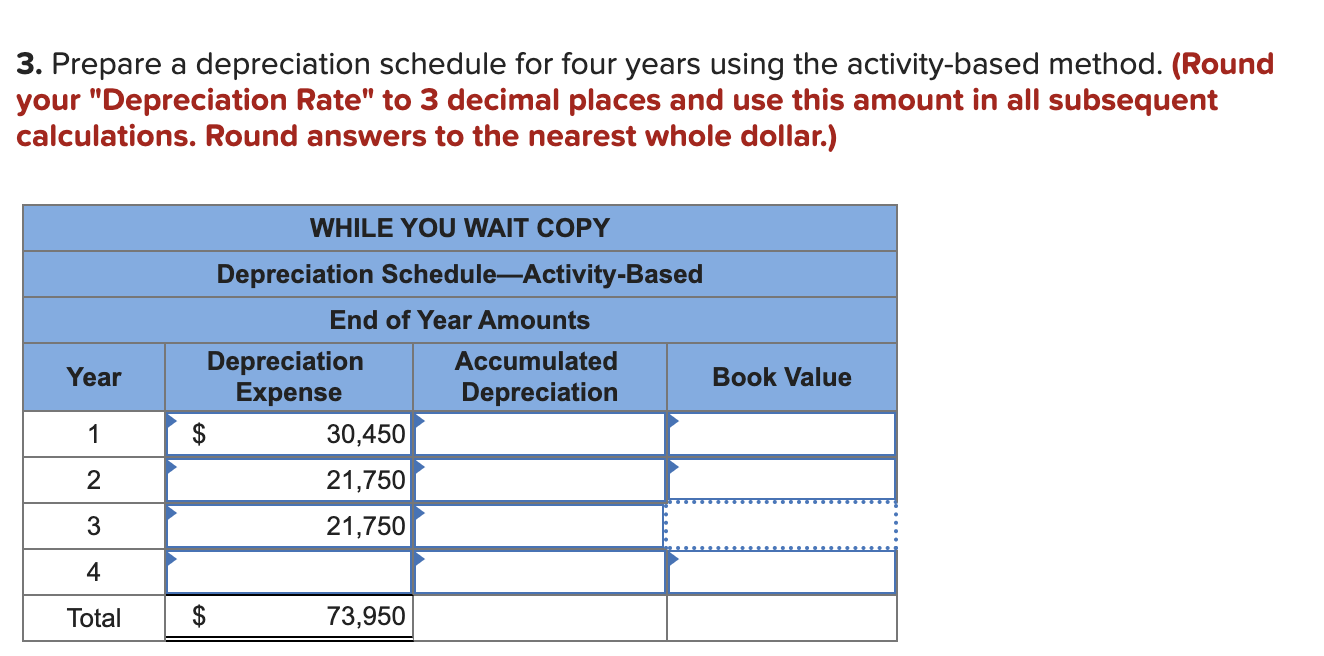  Problem 7-5B (Algo) Determine depreciation under three methods (LO7-4) [The following