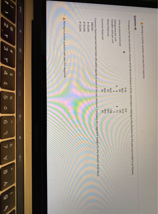  Moving to another question will save this response. Question 40 Company
