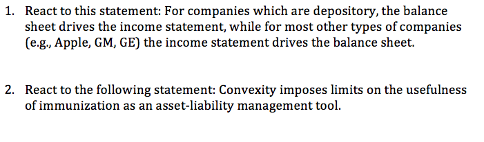 React to this statement: For companies which are depository, the balance
