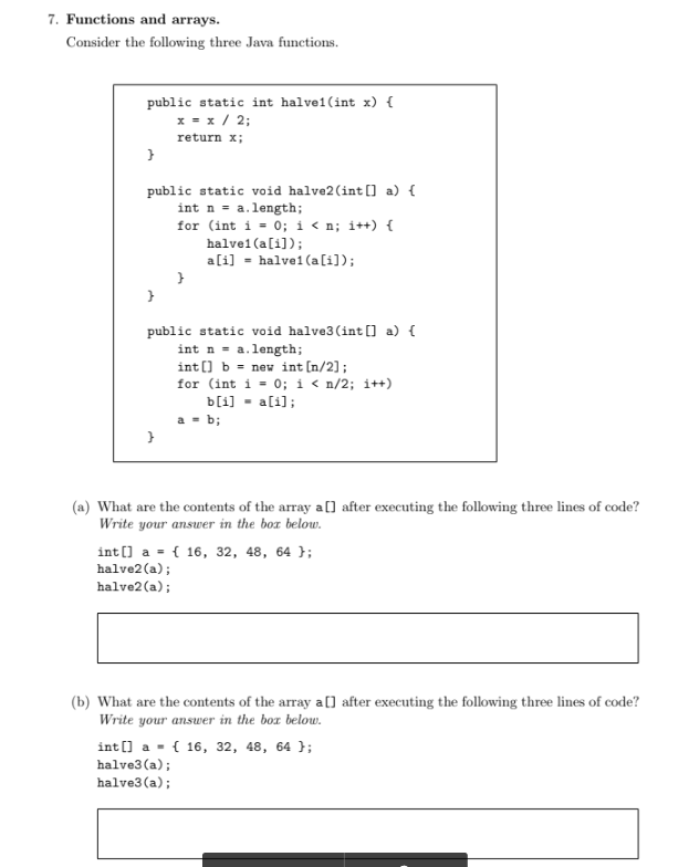 1. for (int i = 0; i < n; i++) { //