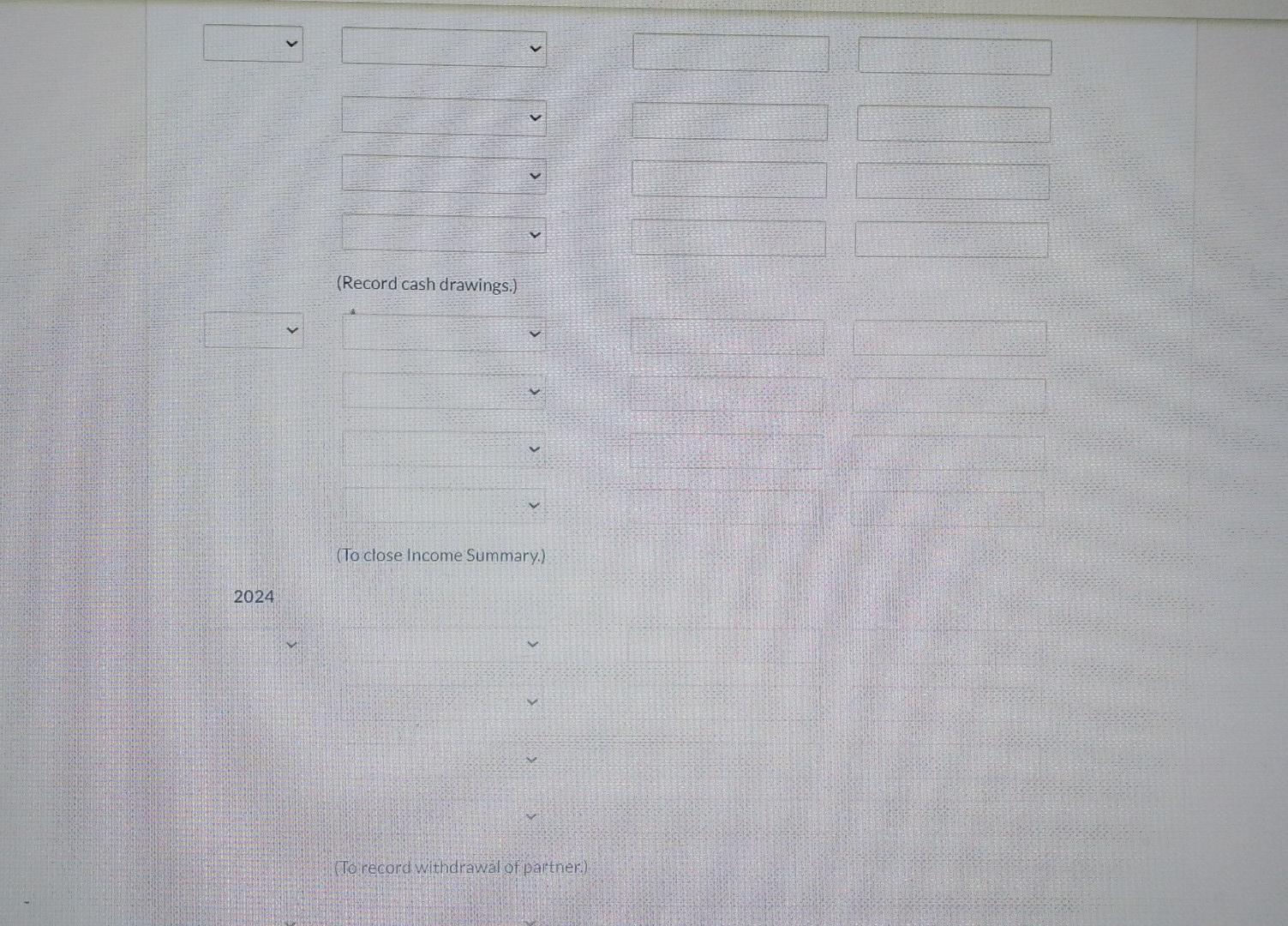 indented when the amount is entered. Do not indent manually. List all