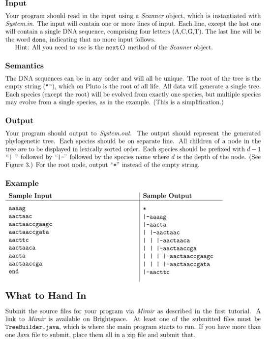 (from Pluto) construct a corresponding phylogenetic tree The tree should then be