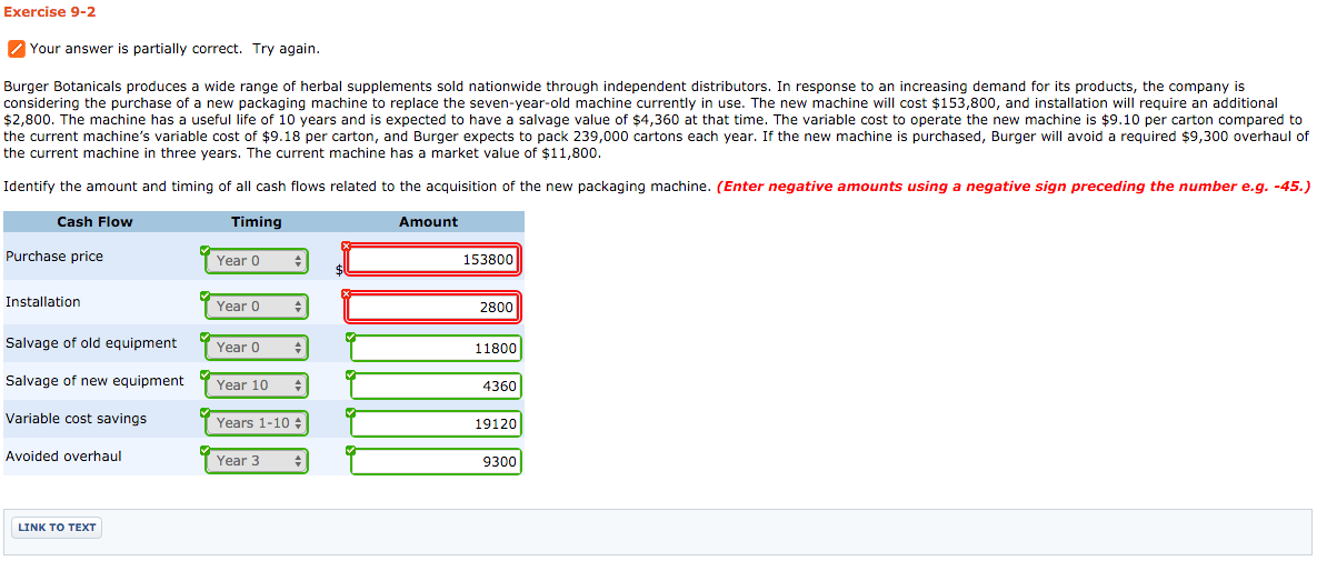 PLease and thank you! Your answer is partially correct. Try again. Burger
