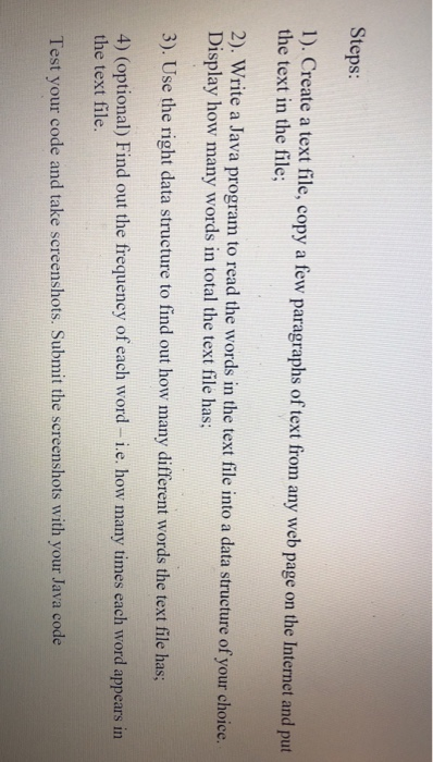  Steps: 1). Create a text file, copy a few paragraphs of