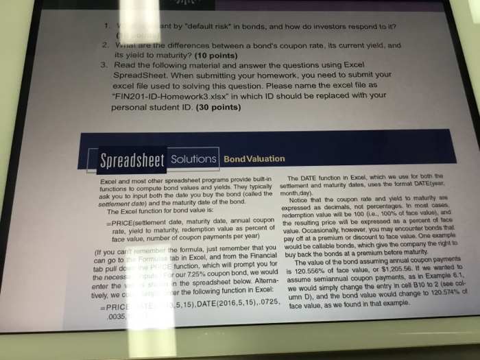  please i need help solving this ant by "default risk" in