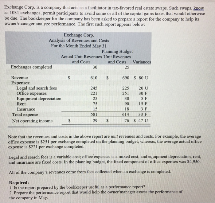 hello. Please answer all these questions. Exchange Corp. is a company that
