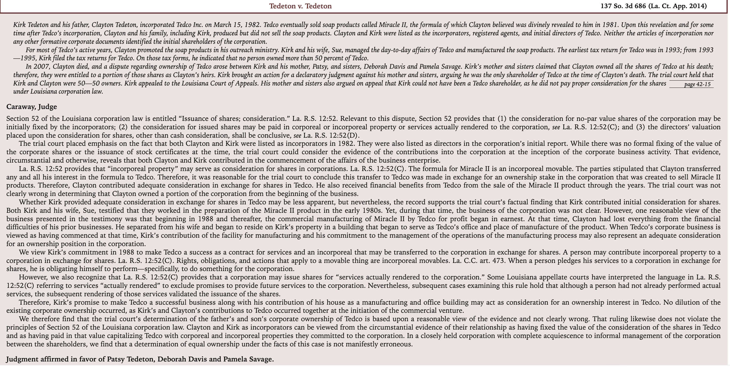 Briefs are one page long per case (single spaces and 12 font)