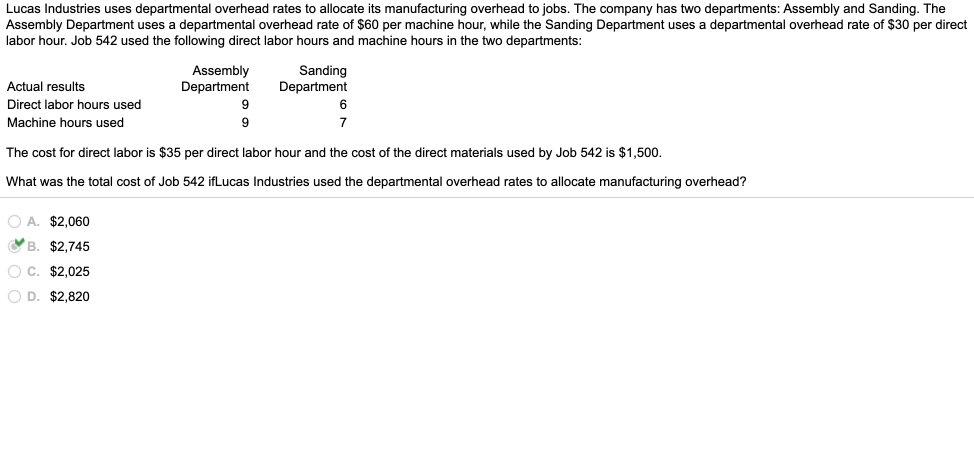 How do you get to this answer? please show work Lucas Industries