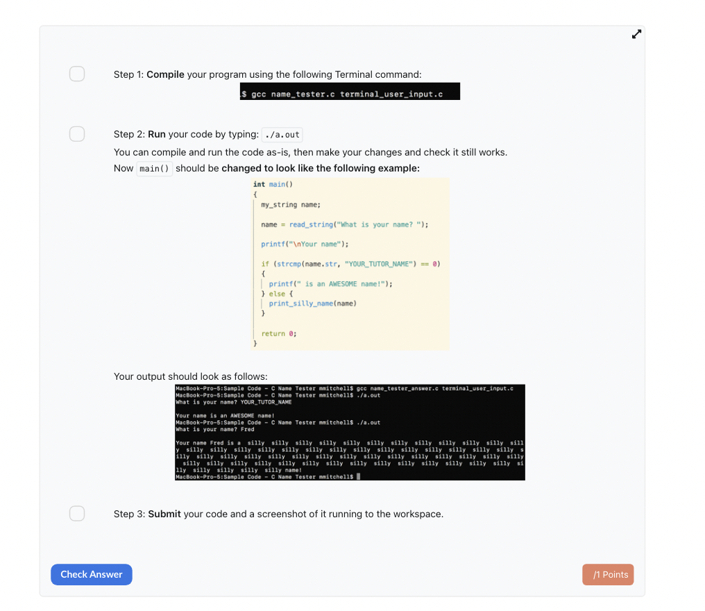 Week 3 and write it in the C programming language. Your program