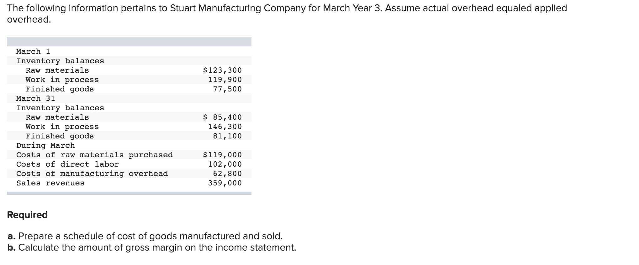 Please solve for parts A and B shown below! The following information