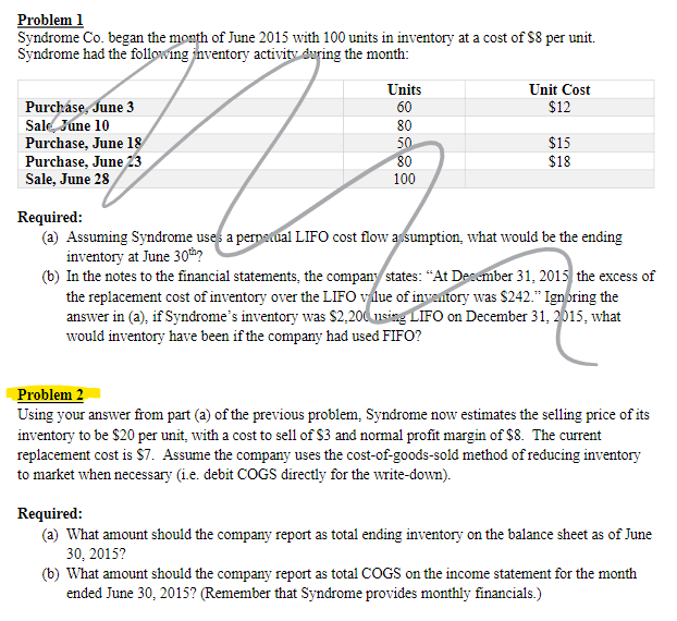 I have already answered Problem 1, I need Problem 2! Problem 1