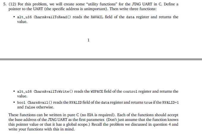 5. (12) For this problem, we will create some "utility functions