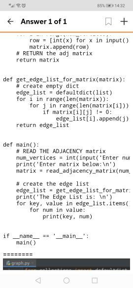 points) Write an O(n) program whose input is the adjacency matrix of