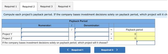 alternative projects. Project Y requires a $360,000 initial investment for new machinery