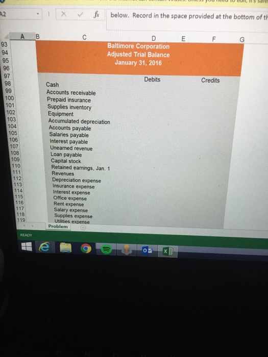 space provided at the bottom of this spreadsheet. After c 1 Review