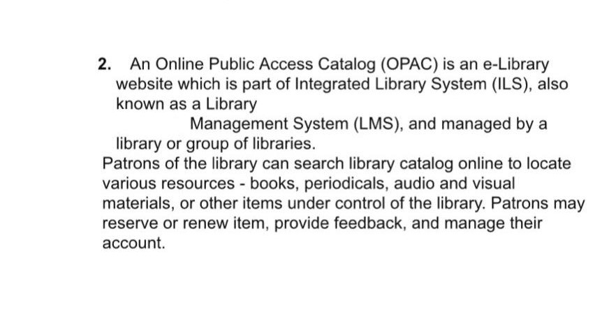design data flow digram (DFD). 2. An Online Public Access Catalog (OPAC)