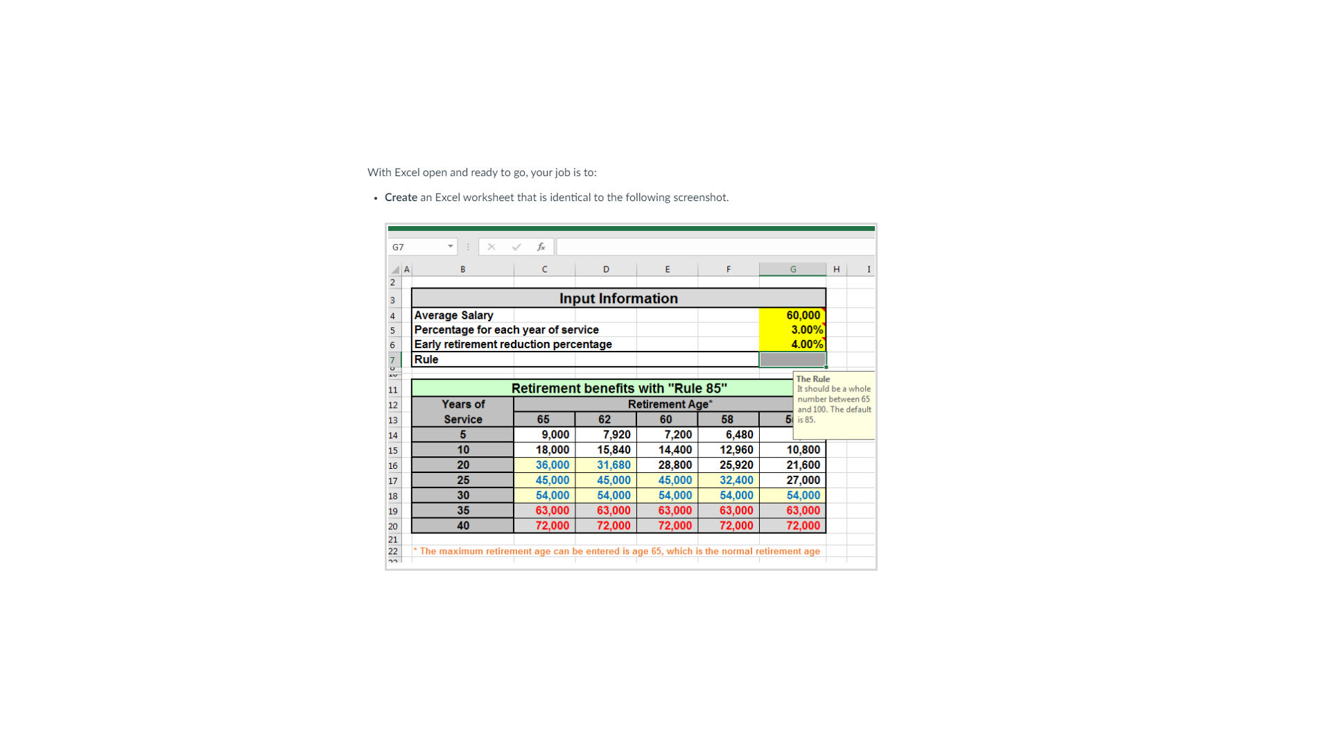  I need help adding rule 85 to the following excel. I