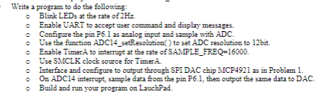 ONLY USING CCS PROGRAMMING Write a program to do the following