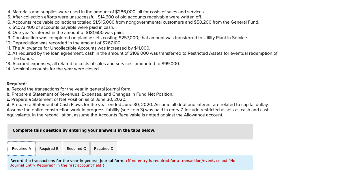 of Weston has a Water Utility Fund with the following trial balance