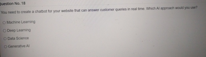  question No.18 You need to create a chatbot for your website