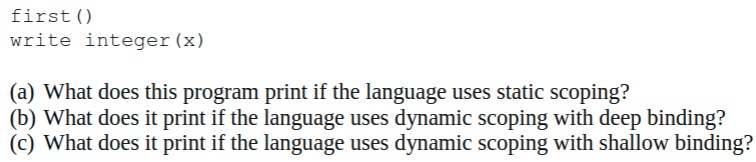 y: integer := 2 procedure add x:= x + y procedure second