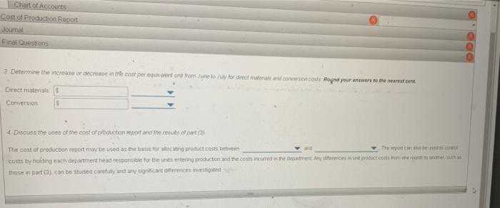 production report for the Sing Department for suy it an amours sero,