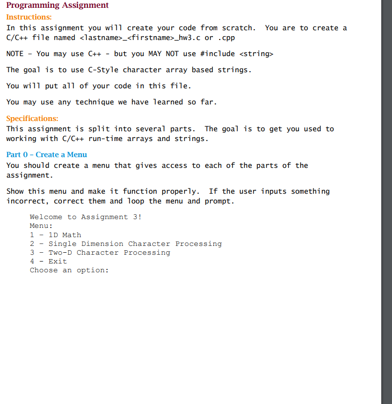 only need help with part 2 Programming Assignment Instructions: In this assignment