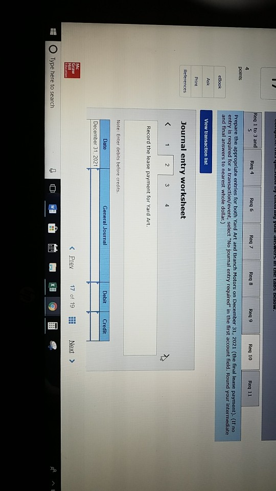 lease payments. (EVOfSIpyof$1. EVA of$1. PVA of$1. PVAD of $0 (Use appropriate