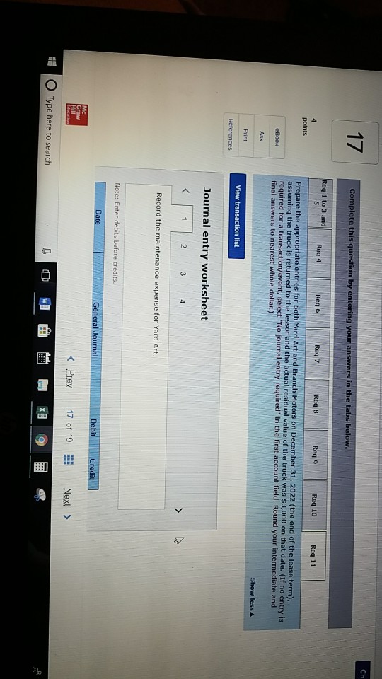 Calculate the amount Yard Art Landscaping would record as a right-of-use asset