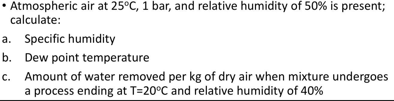Please show me the solution without using Psychrometric chart, as shown in